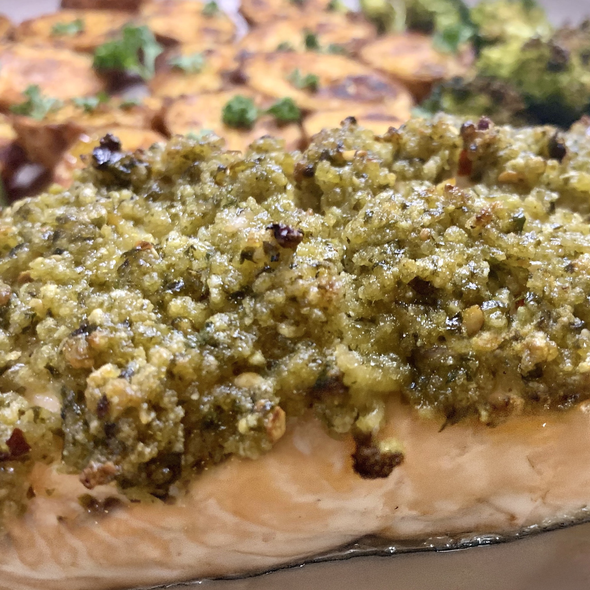 Pesto Crusted Salmon Recipe | Easy Baked Salmon